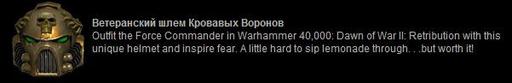 Warhammer 40,000: Dawn of War II — Retribution - Ветеранский шлем Кровавых Воронов